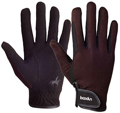 AICTIMO Reithandschuh-Professional Tragbar, Reithandschuhe Atmungsaktiv und Bequem Unisex Schwarz