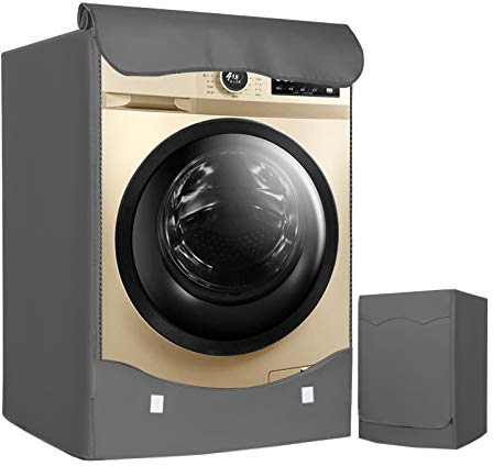 LEESITEC Coprilavatrice da Esterno Impermeabile per Lavatrice e Asciugatrice, con Apertura Frontale,Grigio, L,60×60×85 cm