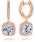 Orecchini a cerchio brillanti in argento Sterling 925 con ciondolo e pietre in pavé di cristallo scintillante, piccoli orecchini a cerchio in qualità da gioielleria e Argento, colore: Oro rosa