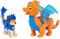 PAW PATROL, Rescue Knights Hero Pups Actionfiguren-Set mit 1 Welpenfigur und 1 Drachenfigur, Spielzeug geeignet für Kinder ab 3 Jahren