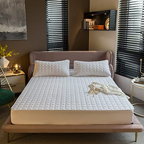 HAIBA Sterne Spannbettlaken Cashmere-Feeling Fleece, Kuscheliges Spannbetttuch, Kinderbett Couch, Flauschiges Laken Gut Als Matratzenschoner,weiß,100x200cm+25cm
