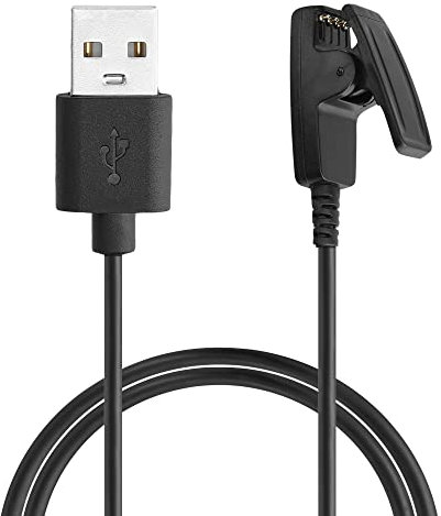 kwmobile Cable de carga compatible con Garmin Forerunner 645/645 Music / 230/235 / 30/35 cable - Conector USB con base de conexión para smartwatch -