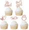 Xsstarmi 30 PCS He Asked She Said Yes Cupcake Toppers Rose Gold Glitter Heart Ring I Do Cupcake Picks Decorations for Wedding Engagement Bridal Shower Theme Party Supplies