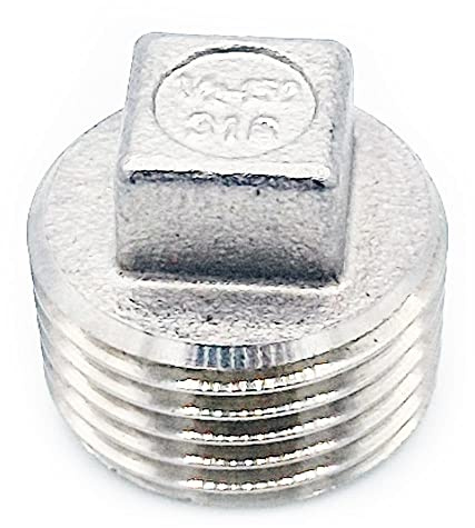 G1/2 BSP Male Square Head Plug 316 Stainless Steel