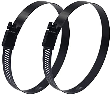 BESTYCHAO 2pcs 4 Zoll Edelstahl-Schlauchschelle Schneckengetriebe einstellbare Schlauchschelle für Rohr, Sanitär und Rohr (schwarz)