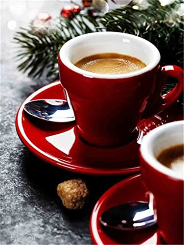 AREPAS DIY Diamond Painting Kit, 5D Pintura Diamante Taza de café roja 80x120cm Pintar con Numeros para Adultos, Punto de Cruz Diamante Kit Completo para Niños, Decoración de Pared del Hogar regalo