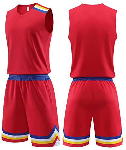 HULG Basketball Trikot Herren, Basketball-kleidung, Schnell Trocknend Basketball Jersey Basketball Shorts, Basketball Tank Top Basketball Trikot Kinder/Erwachsener