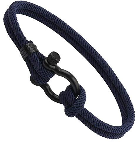 Bracelet en corde de style plage Surf Milan en forme de U Boucle en fer à cheval Bracelets de corde Convient Bracelet d'été pour couple Bracelet d'art réglable Collier Manille Bracelet énergétique en