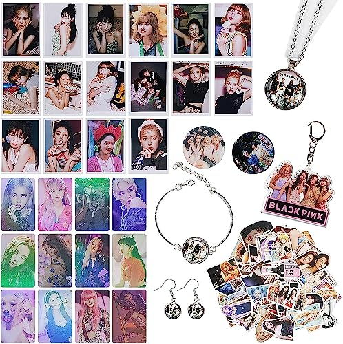 FGen 85pcs Blackpink Geschenk Set, Blackpink Fanartikel, Fans Geschenk Set für Blackpink, Blackpink Aufkleber, Blackpink Armband,Blackpink Photocards, Blackpink Schlüsselanhänger
