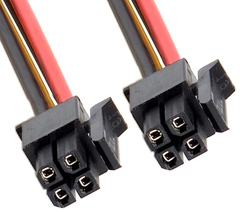 CY Cable Power ATX für Molex Micro Fit, 4-Poliger Stecker auf Stecker, 12 V Kabel, 20 AWG, Rastermaß 3,0 mm