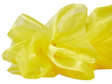 Wambere 3m x 150cm Organza Stoffe zum Nähen Meterware Organzastoff Dekostoff Bekleidungsstoffe für DIY Kunsthandwerk Basteln Vorhänge Tischdecken Hochzeit Party Kleidungsdekoration,Gelb