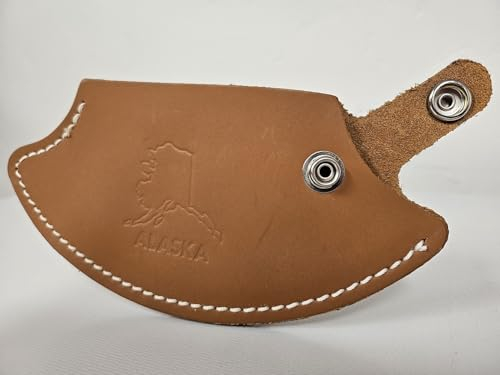 Diamond Single Echtleder Ulu Scheide, gestempelt Alaska, für ein Inupiat Messer (leicht)