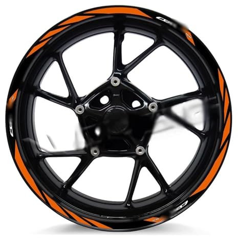 Motorrad Rad Aufkleber Reflektierende Felge Streifen Aufkleber Zubehör Wasserdicht Für CBR 400 600 650R CBR1000RR 250R 500r (Farbe : 007 17 Inch7)