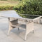 Calma Lux® Polyrattan Gartentisch 120x70x68cm mit Ablage Glas Tischplatte Wetterfest Garten Terrasse Balkon Tisch Esstisch Gartenmöbel (Beige)