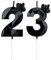 Geburtstagskerzen Zahlen 23 mit Krone，3D Kerzen Geburtstag für Kuchen geburtstagsdeko, Geburtstag Kerzen Zahlen, Geburtstagskerzen Kinder für Partys, Hochzeiten, Firmenfeiern, Jubiläen (Schwarz, #23)