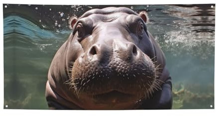 Tauchen Nilpferd Urlaub Banner personalisiert hängende Hintergrund Banner Geburtstag Banner für drinnen und draußen Weihnachten Party Dekorationen