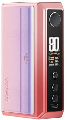 Voopoo Drag 5 Mod, Dual 18650 Battery, 0.96 Colour TFT Screen, Advanced Vaping Modes, 177 Watts, Durable and Stylish Design, 2ml Capacity, No Nicotine (Sakura Pink)