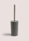 New Grey Sleek And Modern Design Metal Toilet Brush And Ribbed Ceramic Holder Bathroom Decor - T17