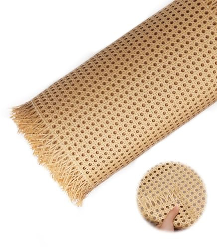 Rollo de Tela de Ratán Para Muebles Ratan Rollo Mimbre Rollo de Correas de Ratán de Plástico Ratan Sintetico por Metros Proyectos de Bricolaje Trenzado de Ratán Natural Para Sillas de Muebles(Natural,
