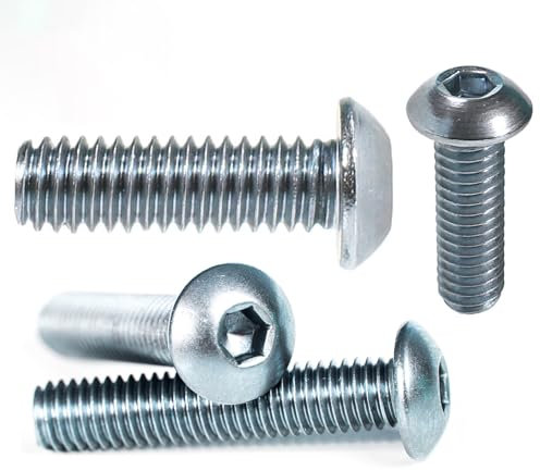 Tornillos de cabeza de botón M3 (3 mm x 4 mm), tornillos Allen de acero de alta resistencia, grado 10,9, ISO 7380-1 (paquete de 20) M09A