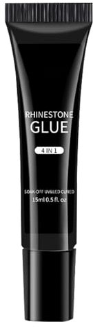 Nail Gel Glue,15 ml Press On Nails Glue Nails Rhinestone Glue - Nails UV Light Gel Glue for Fixes Broken Nails, Rhinestones, Sticking Artificial Nails, Nail Tips