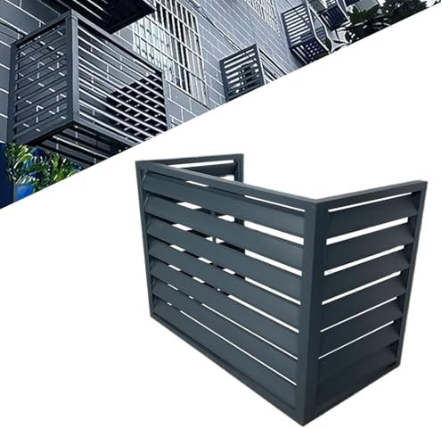 Cubierta De Aire Acondicionado Soporte De Flores De Aluminio Rejilla Exterior Rejilla Aire Acondicionado Valla para Dispositivos Exteriores Pantalla Decorativa,Azul,100x50x70cm