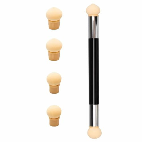 Dual Ended Sponge Applicator Pen - Portable Dimensions - Buffs Pigments, Glitters and Flakes - Gradient, Ombre Effect, DIY Nail Art Tool - 4 Replacement Heads - Vegan and Cruelty Free