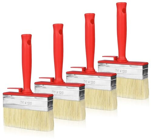 Fence Brush, 4PCS Decking Paint Brushes Shed and Fence Paint Brush Wall Painting Tools Block Brushes for Painting Wood Timber Floor Furniture