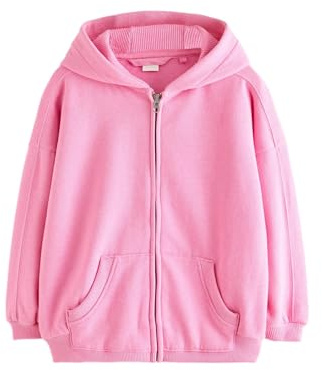 Next Ragazza Felpa con Cappuccio e Zip Rosa Cipria 4 Anni