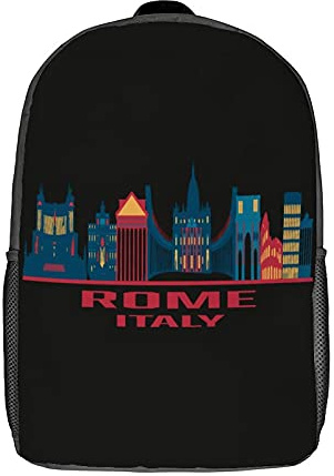 Stylischer Tasche Italien Rom Wanderrucksack Leichter Rucksäcke Für Reisen, Camping, Universität, 42X32X14Cm