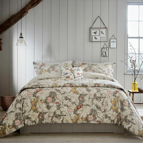 William Morris Grey Leicester 3 Piece Duvet Cover Set, Super King 260cm x 220cm. RRP £220