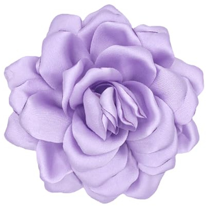 KEJOL Broche Fleur, grande broche rose élégante, pince à cheveux fleur pour femmes, mariage, soirée, danse, usage quotidien (Violet Clair)