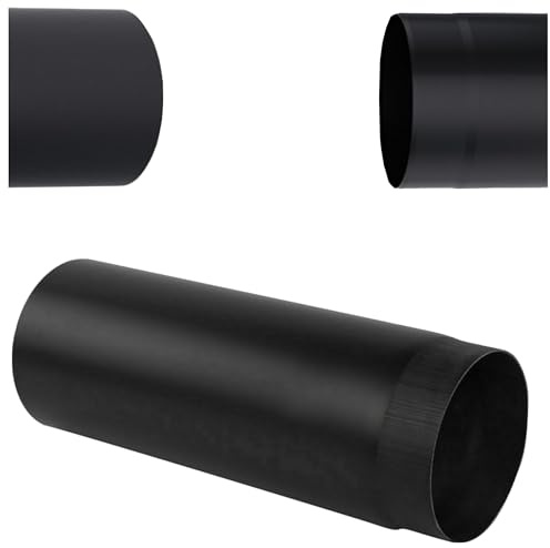 Ofenrohr Rauchrohr Schwarz - Länge 500mm 0.5 meter – Kaminrohr aus 2mm starkem Stahl - Hitzebeständig – für Kaminöfen und Feuerstellen – Ofen Abgasrohr Heizung Abzugrohr - Ø 150 mm x 0,5 m