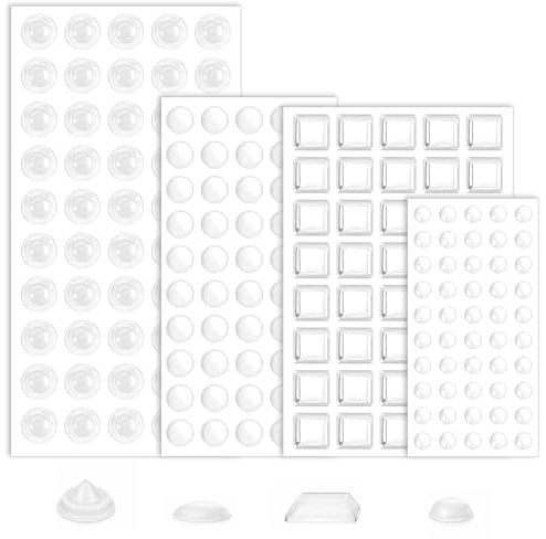 Nuoshen 190 Clear Rubber Feet Pads 4 Sizes Adhesive Silicone Pads Bumpers | Non-Slip Anti-Scratch Sound Dampening Self Stick Transparent Silicone Bumpers Furniture Buffer for Furniture Glass Table Door
