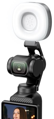AMAZEAR LED Light for DJI OSMO Pocket 3 Accessories, CRI≥95 | Auto-Follow Gimbal Selfie Vlog Video Auxiliary Fill Lighting,3-Color Temp 2500-5600K Brightness Adjustable, 500mAh 1.6W USB-C