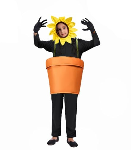 Plant Cosplay Costume - 112cm Flower Pot Outfit, Silky Funny Halloween Fancy Carnival Costumes | Excellent Durability Halloween Party Dress-Up for Men Women Adults Creative Cosplay Clothing