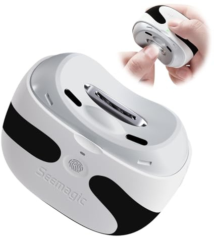Coupe Ongle Electrique 3 en 1, Coupe-ongles électrique Automatique Rechargeable avec Lumière LED pour Adultes, Personnes âgées, Enfants, Panda