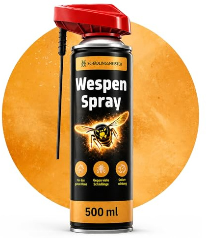 Wespen Spray 500 ml – Wespenabwehr zum Vertreiben & Fernhalten – Für Balkon, Terrasse, Fenster & Dachvorsprünge – Mit Chrysanthemum-Extrakt & Zitroneneukalyptusöl – Made in Germany
