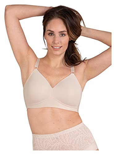 Naturana® Eleganter BH Damen ohne Bügel [Cup A-D] I Besonders schöne Übergänge Dank Side Smoother Effekt & Perfekter Passform I BH ohne Bügel I Bequemer Damen BH 90 Light Beige A