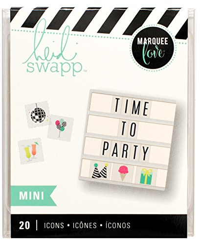 American Crafts Heidi Swapp Lightbox Icon Einsätze 20 Stück, Mini-Party-Symbole