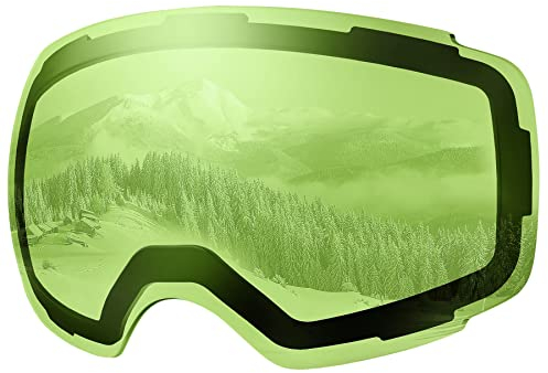 OutdoorMaster Ski Goggles PRO Replacement Lens - (VLT 80% L.Green Lens with Free Carrying Pouch)