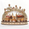 Dekohelden24 LED Holz Schwibbogen mit bewegtem Weihnachtsbaum, Motiv: Schneemann und Wanderfiguren, L/B/H ca. 45 x 12 x 35 cm, für Batterie- oder Adapterbetrieb.