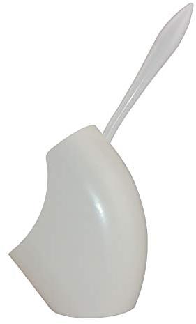 SimplyBest WC-Garnitur, WC-Bürste mit Köcher, Randbürste Sanitärbürste in Farbe Weiß - ca. 38 cm Höhe - Elegant, zeitlos und Frisch, EIN Muss für Jede Toilette!