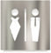 Edelstahl WC-Schild - selbstklebend & pflegeleicht - Design Toiletten-Schild C-01-E
