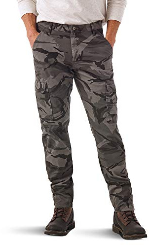 Wrangler Authentics Regular Tapered Cargo Pant Pantalons, Gris/Camouflage, 40 W/32 L Homme