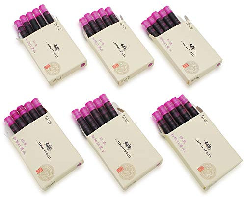 Jinhao Lot de 30 cartouches d'encre pour stylo plume Jinhao et Baoer Taille standard Rose