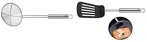WMF Profi Plus Espumadera, Cromargan Protect, un Resistente Material Patentado por la Marca Que se Mantiene Siempre + Profi Plus Pala para freír, Acero Inoxidable Pulido