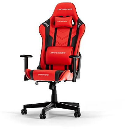 DXRacer PRINCE L Rot & Schwarz PVC Leder das Orginal Gaming Stuhl