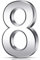 Queekay 3 Inch 3D Mailbox Numbers Self Adhesive House Door Numbers Waterproof Address Door Street Number Stickers for House Mailbox Apartment Hotel Door Room, Silver(8)