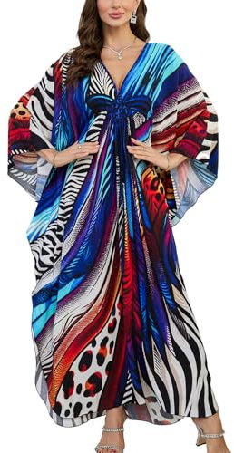 YouKD Caftano lungo da donna, stile bohémien, cardigan da spiaggia, copricostume da bagno, vestaglia taglie forti, B - viola, Etichettalia unica